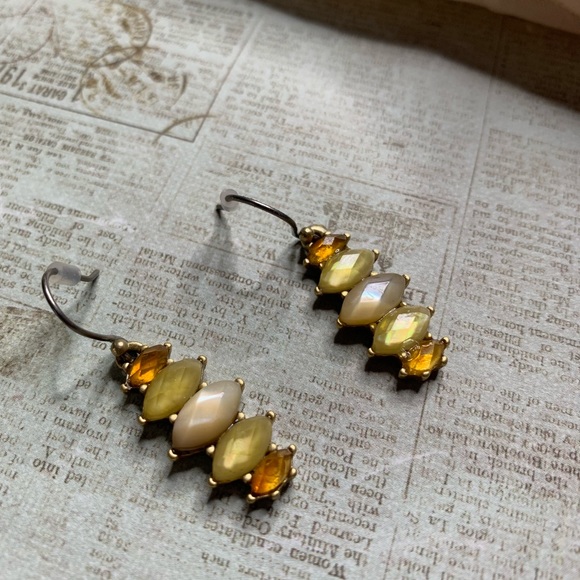 Lucky Brand Jewelry - Lucky Brand Gold-Tone Citrine Stone Drop Earrings